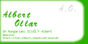 albert ollar business card